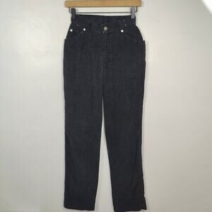 Vintage Levis‎ Corduroy Jeans Womens 25 Black Zip Fly High Rise Preppy 70s 80s